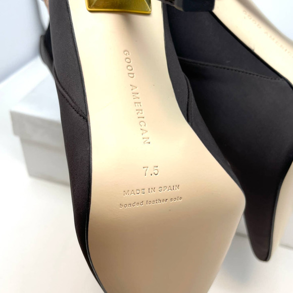 Good American Neoprene Pointed Toe Ankle Booties In Brown Size 7.5 New - Picture 9 of 11